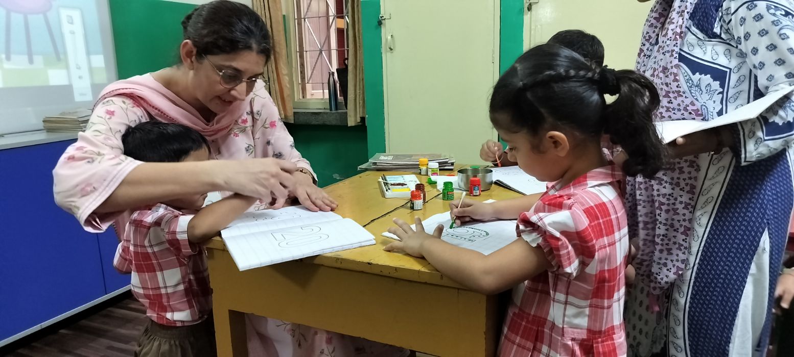 Earbud Painting activity-Class LKG